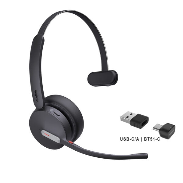 Yealink 1208706 BH70 Headset - Mono - Wireless - Bluetooth - Over-the-head