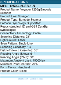 Honeywell 1250G-2USB-1-N Voyager 1250g Barcode Scanner - Cable