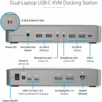 StarTech 129NUSBCKVMDOCK Dual-Laptop USB-C KVM Docking Station