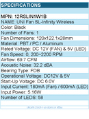 Lian-Li 12RSLIN1W1B Fan - SL-Infinity Wireless - 120 mm - Single Pack