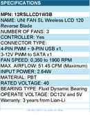 Lian-Li 12RSLLCD1W3B Case Fan - UNI FAN SL 2.4GHz Wireless 1.6 LCD RGB