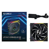 Lian-Li 12RTLLCD1W1B Case Fan - FDB - Black 120x120x28 mm Reverse Blade