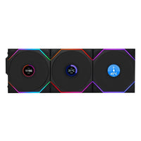 Lian-Li 12RTLLCD1W3B Case Fan - FDB - Black 120x120x28 mm Reverse Blade