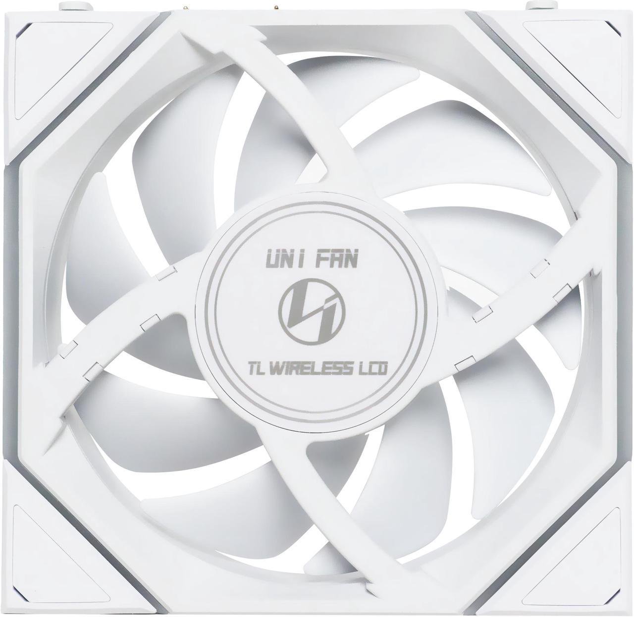 Lian-Li 12RTLLCD1W3W Case Fan - FDB fan White 120x120x28 mm 3 pcs reverse blade
