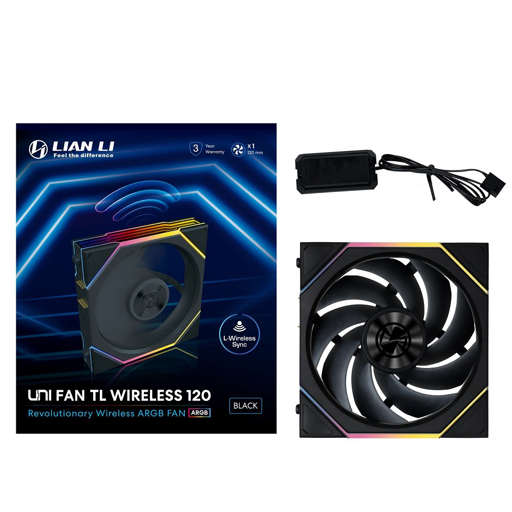 Lian-Li 12TL1W1B Case Fan - FDB Black 120x120x28 mm - 2600 rpm - Retail