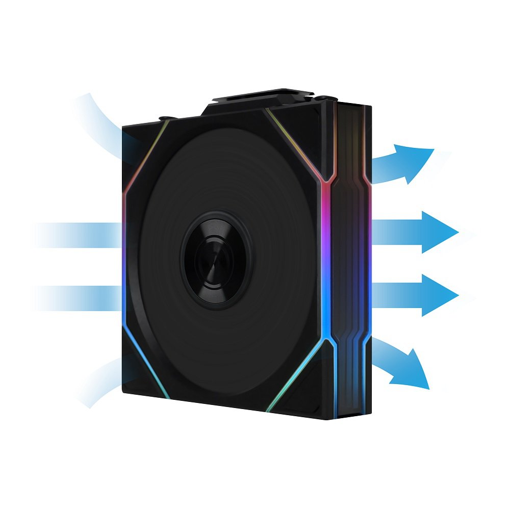 Lian-Li 12TL1W3B Case Fan - FDB - Black 120x120x28 mm 3 pcs Retail