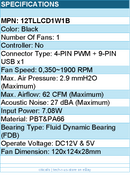 Lian-Li 12TLLCD1W1B Case Fan - FDB - Black 120x120x28 mm - Retail