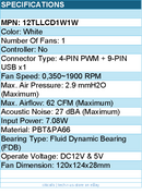 Lian-Li 12TLLCD1W1W Case Fan - FDB - White 120x120x28 mm Retail