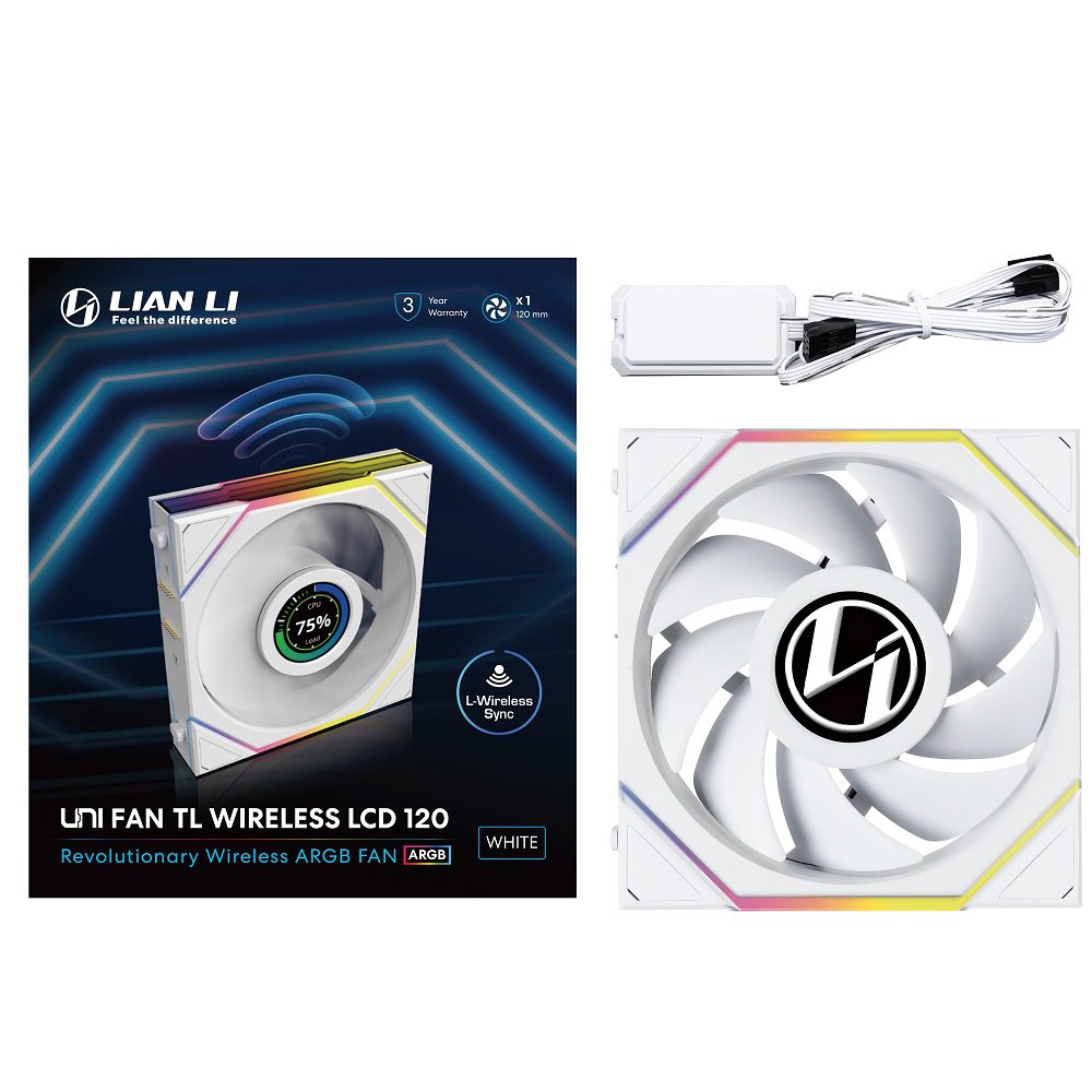 Lian-Li 12TLLCD1W1W Case Fan - FDB - White 120x120x28 mm Retail