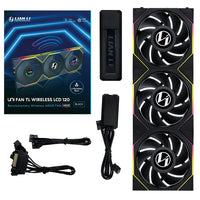 Lian Li 12TLLCD1W3B Seamless Wireless Control LCP Fan Blade LCD RGB Triple Pack