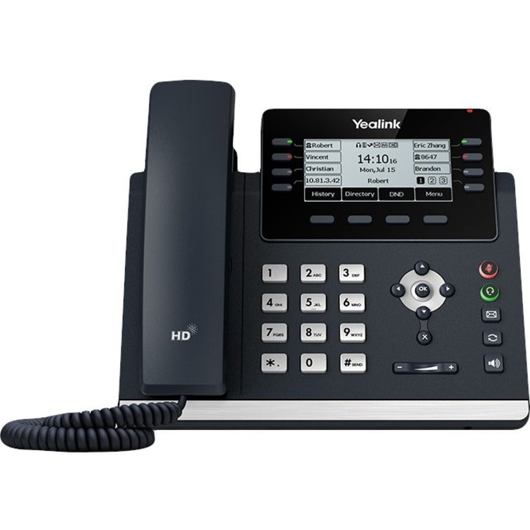 Yealink 1301202 SIP-T43U IP Phone -Corded -Wall Mountable, Desktop -Classic Gray
