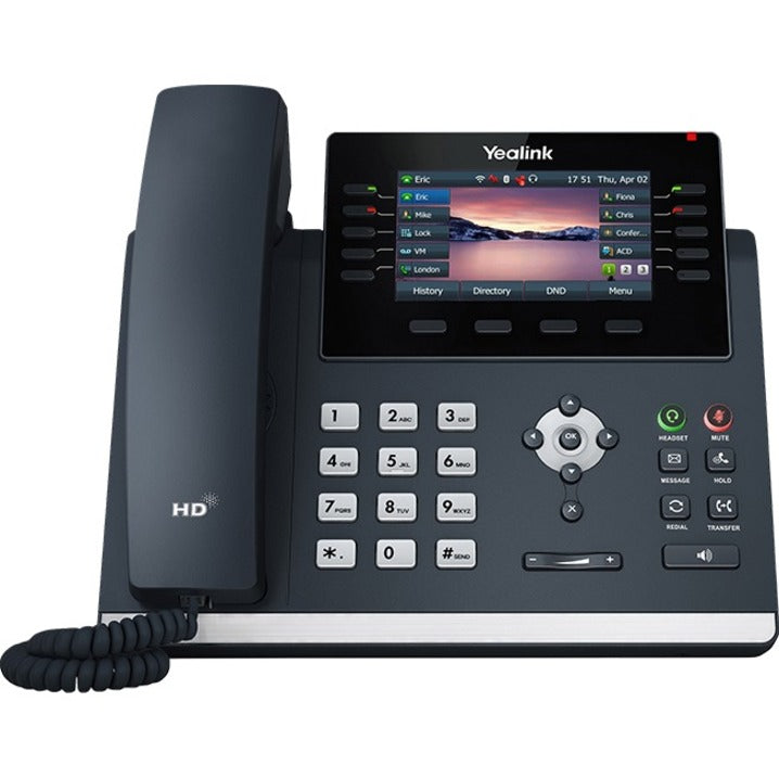 Yealink 1301203 SIP-T46U IP Phone -Corded -Wall Mountable, Desktop -Classic Gray