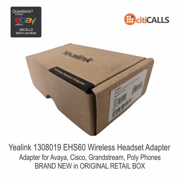 Yealink 1308019 EHS60 Avaya Cisco Poly Grandstream USB Adapter for WH62 WH63 HS