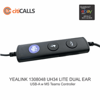 Yealink 1308048 UH34 Lite Dual Ear MS Teams USB Wired Business Headset Black