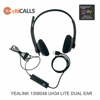 Yealink 1308048 UH34 Lite Dual Ear MS Teams USB Wired Business Headset Black