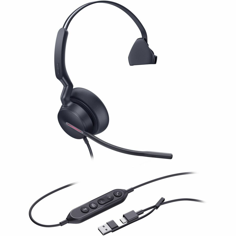 Yealink 1308184 UH46 Headset - Microsoft Teams Certification - Mono - USB Type C