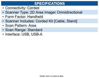 Honeywell 1400GSR-2USB-1N Voyager XP Curve USB Kit: Tethered, General Duty 1D/2D