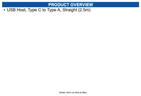 NCR 1432-C985-0025 USB Host, Type C to Type A, Straight (2.5m)