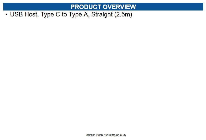 NCR 1432-C985-0025 USB Host, Type C to Type A, Straight (2.5m)
