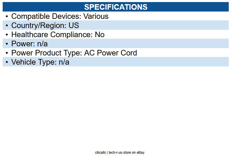 TSC 14514 Bluebird Ac Power Cord North America
