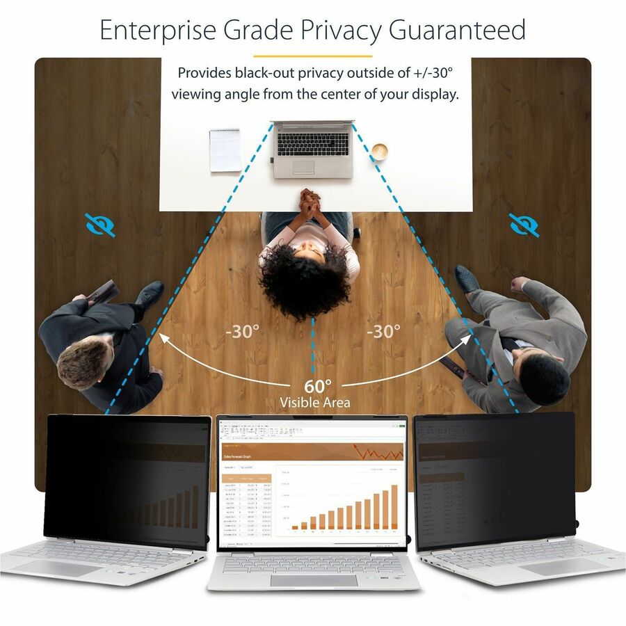 StarTech 14LTPRIVACYSCREEN 14-inch 16:9 Flip-Over Privacy Screen with Touch