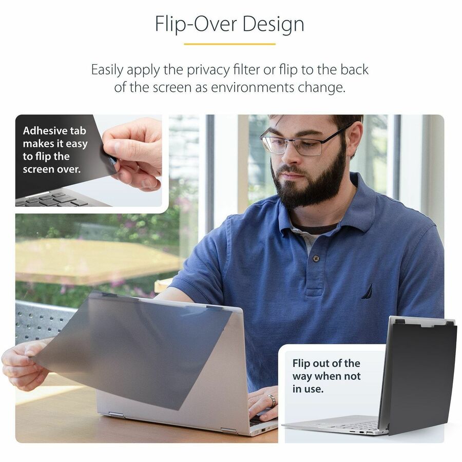 StarTech 14LTPRIVACYSCREEN 14-inch 16:9 Flip-Over Privacy Screen with Touch