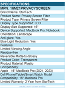 StarTech 16M21PRIVACYSCREEN 16-inch MacBook Pro 21/23 Laptop Privacy Screen