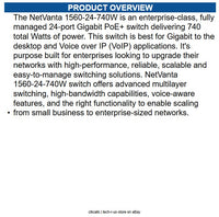 Adtran 17108124PF2 NetVanta 1560 24 Port Gigabit Ethernet Switch