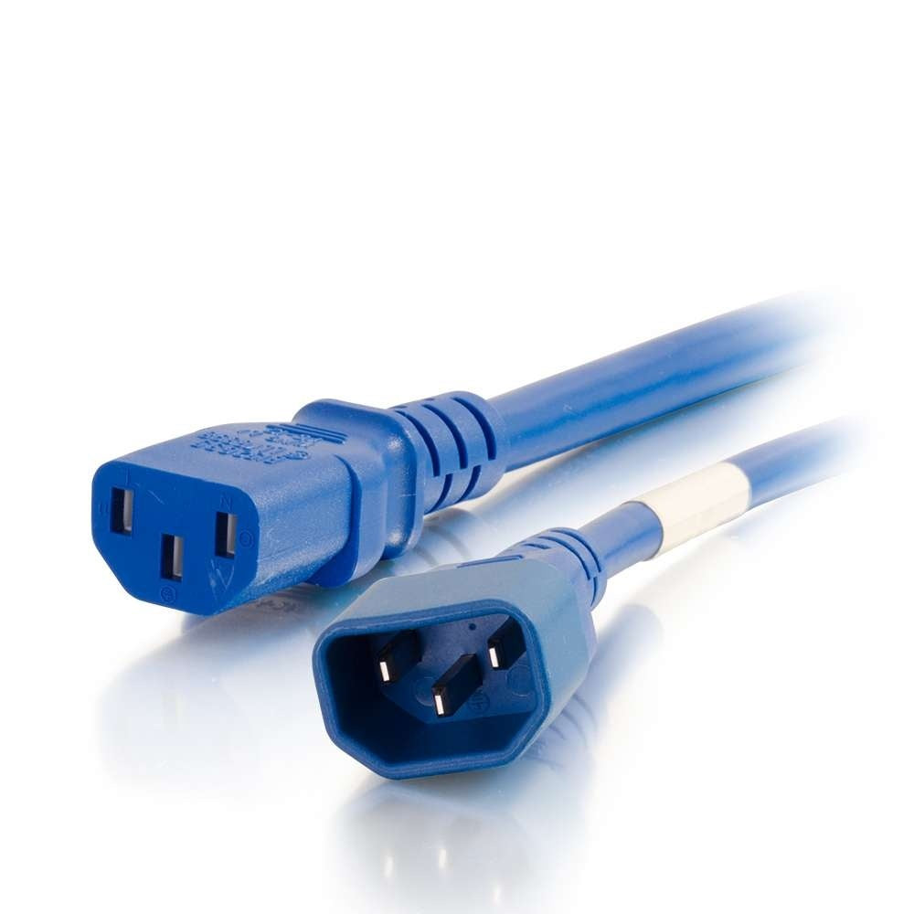 CablesToGo 17504 6ft (1.8m) 18AWG Power Cord (IEC320C14 to IEC320C13) - Blue