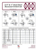 GRI 184-12-G 10 PACK Steel Door Recessed Switch Set, 1/2" Gap Closed Loop, Gray