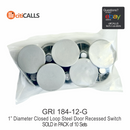 GRI 184-12-G 10 PACK Steel Door Recessed Switch Set, 1/2" Gap Closed Loop, Gray