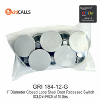 GRI 184-12-G 10 PACK Steel Door Recessed Switch Set, 1/2" Gap Closed Loop, Gray