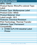 Dymo 18445 Sanford RhinoPro colored Tape Label - 0.75"" Width x 216"" Length
