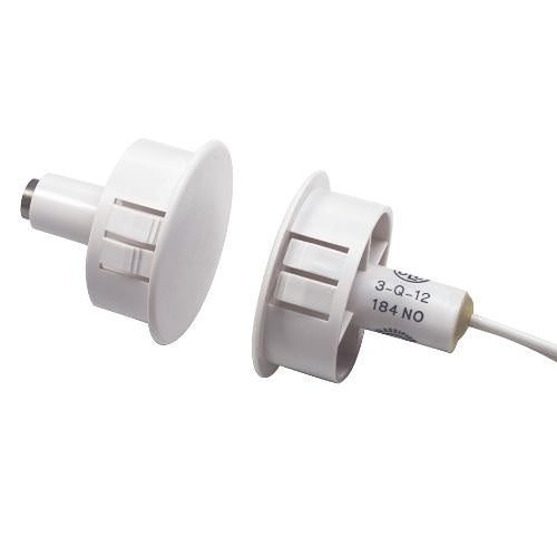 GRI 184OC-12-W 1" Recessed Steel Door Switch, Standard Gap, Closed Loop, White