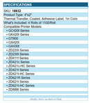 Zebra 18932 4/Pk 4"x2" Thermal Trans PolyProp 3000T Adh Label White 1100/Roll