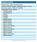 Zebra 18950 4/Pk 4"x2" Thermal Trans Polyester 3000T Adh Label White 1340/Roll