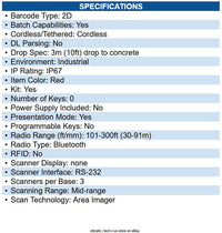 Honeywell 1991IXR-3SER-5-N Granit 1991iXR Scanner FlexRange, Serial, USB, KBW