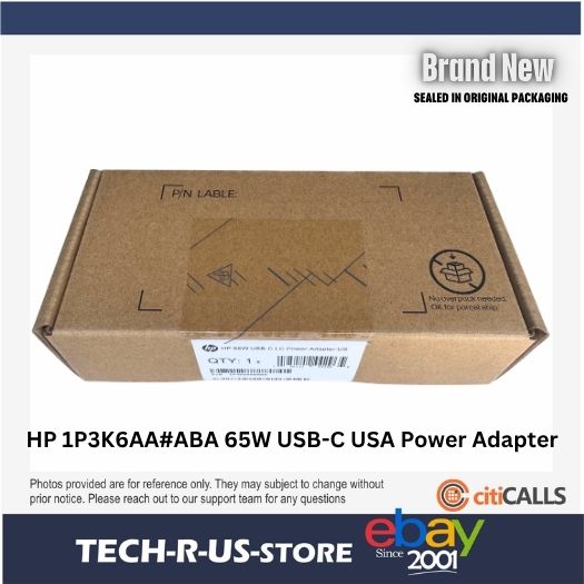 HP 1P3K6AA#ABA AC Adapter  - USB - Maximum Output Power: 65 W - Black