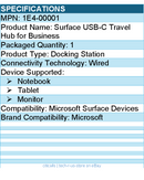 Microsoft 1E4-00001 Surface USB-C Travel Hub for Notebook, Tablet, Monitor