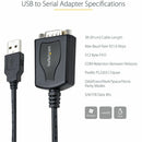 StarTech 1P3FPC-USB-SERIAL 3ft (1m) USB to Serial Cable with COM Port Retention