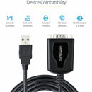 StarTech 1P3FPC-USB-SERIAL 3ft (1m) USB to Serial Cable with COM Port Retention