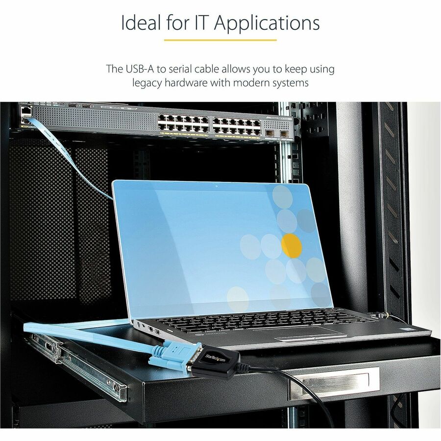 StarTech 1P3FPC-USB-SERIAL 3ft (1m) USB to Serial Cable with COM Port Retention