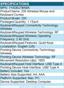 HP 1Y4D0UT#ABA 235 Wireless Mouse and Keyboard Combo