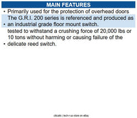 GRI 200-36 200 Series Floor Mount Industrial Overhead Door Switch Set, 2-1/2"