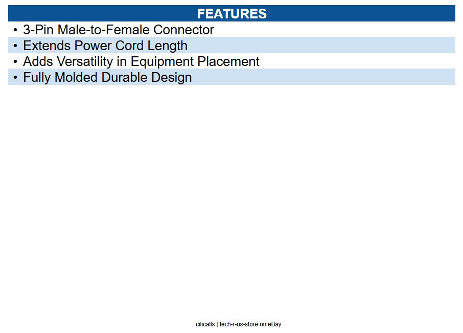 CablesToGo 20941 15ft 18AWG Computer Power Extension Cord IEC320C14 to IEC320C13