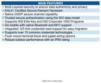 HID 20KTKS-00-000000 Signo 20K Mullion Keypad Reader, 13.56MHz and 125kHz, OSDP/