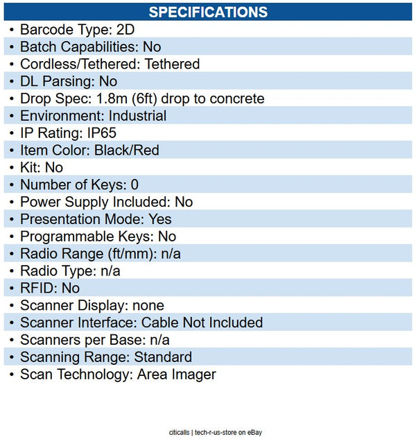 Honeywell 2100ISR-3N Granit Ultra 2100iSR Scanner [Standard Range, Scanner Only]