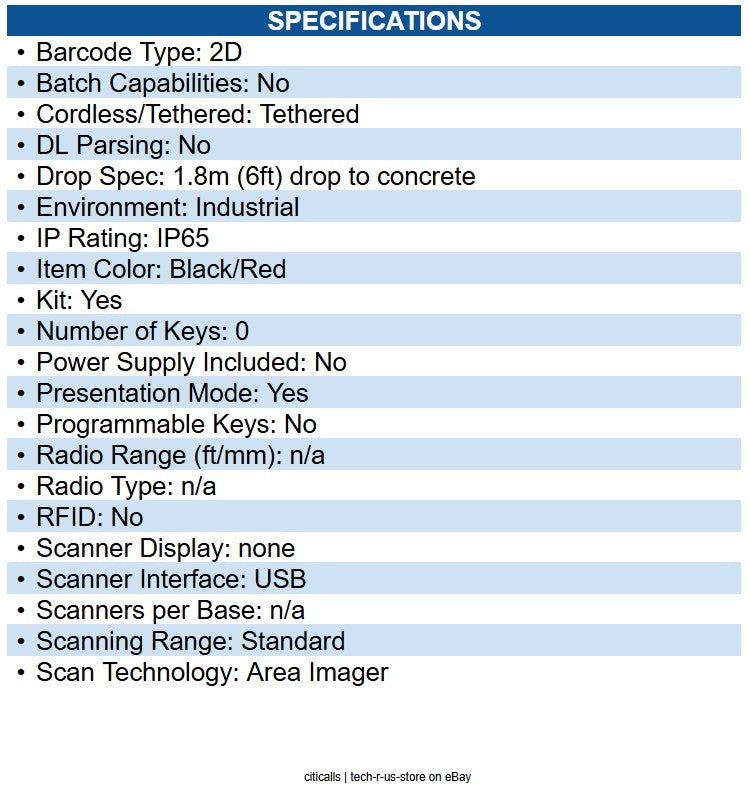 Honeywell 2100ISR-3USBN Granit Ultra 2100iSR Scanner [Standard Range, USB]