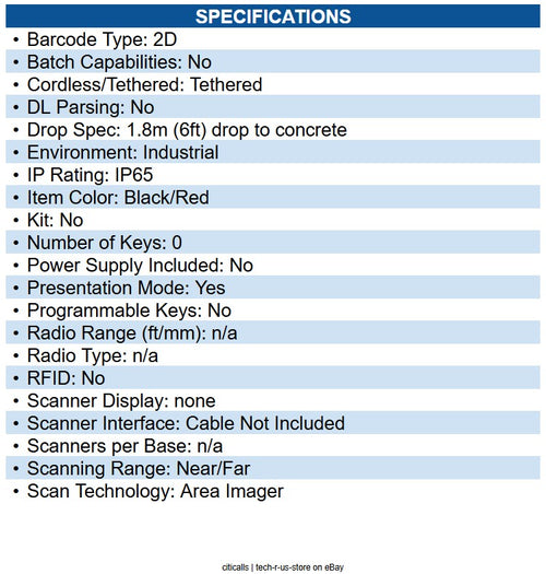Honeywell 2100IXR-3N Granit Ultra 2100iXR Scanner [FlexRange, Scanner Only]
