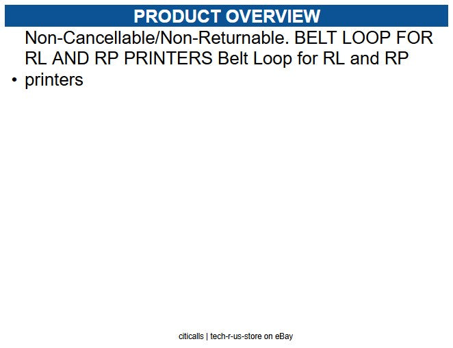 Honeywell 210305-000-SP BELT LOOP FOR RL AND RP PRINTERS